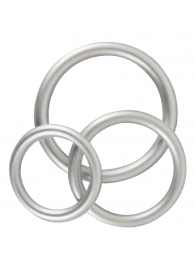 Набор из 3 эрекционных колец под металл Metallic Silicone Cock Ring Set - Orion - в Омске купить с доставкой