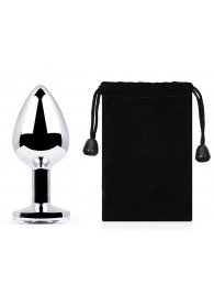 Серебристая анальная пробка с прозрачным стразом - 7,2 см. - Anal Jewelry Plug - купить с доставкой в Омске