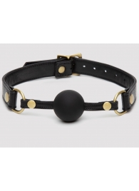 Черный кляп-шар Bound to You Faux Leather Ball Gag - Fifty Shades of Grey - купить с доставкой в Омске