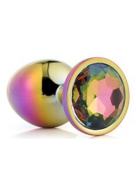 Голографическая анальная втулка с радужным кристаллом - 7,1 см. - Dream Toys - купить с доставкой в Омске