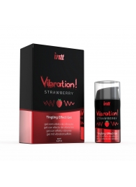 Жидкий интимный гель с эффектом вибрации Vibration! Strawberry - 15 мл. - INTT - купить с доставкой в Омске