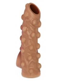 Телесная насадка с бугорками и открытой головкой Nude Sleeve M - 12 см. - KOKOS - в Омске купить с доставкой