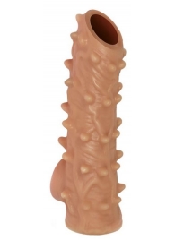 Телесная насадка с шипами и открытой головкой Nude Sleeve M - 12 см. - KOKOS - в Омске купить с доставкой