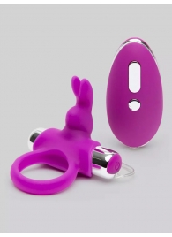 Лиловое виброкольцо с пультом ДУ Remote Control Cock Ring - Happy Rabbit - в Омске купить с доставкой