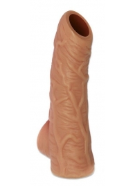 Телесная открытая насадка-реалистик с подхватом мошонки Nude Sleeve S - 10 см. - KOKOS - в Омске купить с доставкой