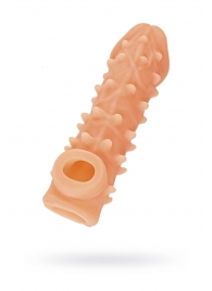 Телесная закрытая насадка с пупырышками Cock Sleeve Size M - 15,6 см. - KOKOS - в Омске купить с доставкой