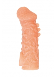 Телесная закрытая насадка с шершавой головкой Cock Sleeve Size L - 17,6 см. - KOKOS - в Омске купить с доставкой