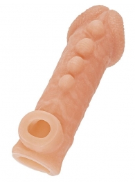 Телесная закрытая насадка с шишечками Cock Sleeve Size L - 17,6 см. - KOKOS - в Омске купить с доставкой