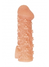 Телесная закрытая насадка с пучками шишечек Cock Sleeve Size S - 13,8 см. - KOKOS - в Омске купить с доставкой