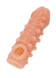 Телесная закрытая насадка с шариками Cock Sleeve Size S - 13,8 см. - KOKOS - в Омске купить с доставкой