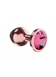 Пробка цвета розового золота с малиновым кристаллом Diamond Ruby Shine S - 7,2 см. - Lola Games - купить с доставкой в Омске