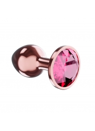 Пробка цвета розового золота с малиновым кристаллом Diamond Ruby Shine L - 8,3 см. - Lola Games - купить с доставкой в Омске