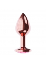 Пробка цвета розового золота с малиновым кристаллом Diamond Ruby Shine L - 8,3 см. - Lola Games - купить с доставкой в Омске
