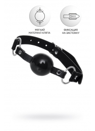 Черный кляп-шар на кожаных ремешках Anonymo - ToyFa - купить с доставкой в Омске