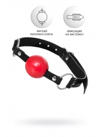 Красный кляп-шар на черных ремешках Anonymo - ToyFa - купить с доставкой в Омске