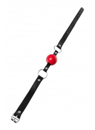 Красный кляп-шар на черных ремешках Anonymo - ToyFa - купить с доставкой в Омске