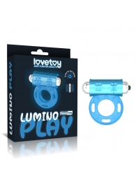 Голубое, светящееся в темноте эрекционное виброкольцо Lumino Play Vibrating Penis Ring - Lovetoy - в Омске купить с доставкой