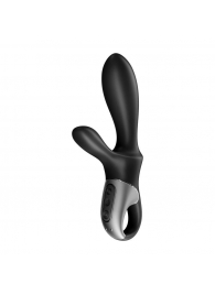 Черный анальный вибратор Heat Climax+ с функцией нагрева - 20,6 см. - Satisfyer - в Омске купить с доставкой