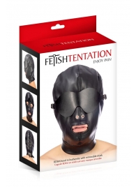 Маска-шлем с отверстием для рта и съемными шорами - Fetish Tentation - купить с доставкой в Омске