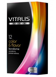 Цветные ароматизированные презервативы VITALIS PREMIUM color   flavor - 12 шт. - Vitalis - купить с доставкой в Омске