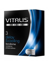 Презервативы VITALIS PREMIUM delay   cooling с охлаждающим эффектом - 3 шт. - Vitalis - купить с доставкой в Омске