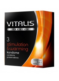 Презервативы VITALIS PREMIUM stimulation   warming с согревающим эффектом - 3 шт. - Vitalis - купить с доставкой в Омске