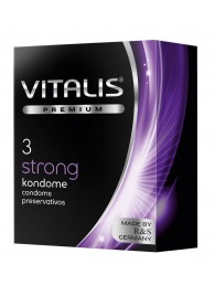 Презервативы с утолщенной стенкой VITALIS PREMIUM strong - 3 шт. - Vitalis - купить с доставкой в Омске