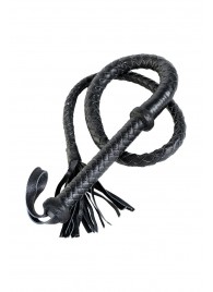 Длинный кожаный кнут с хлопушками на конце - ToyFa - купить с доставкой в Омске