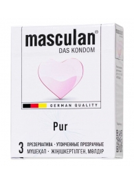 Супертонкие презервативы Masculan Pur - 3 шт. - Masculan - купить с доставкой в Омске