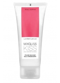 Смазка на водной основе Mixgliss Kiss с ароматом земляники - 70 мл. - Mixgliss - купить с доставкой в Омске