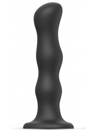 Черная насадка Strap-On-Me Dildo Geisha Balls size M - Strap-on-me - купить с доставкой в Омске