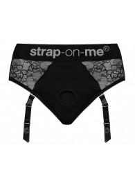 Черные трусики для насадок Diva Lingerie Harness - size S - Strap-on-me - купить с доставкой в Омске