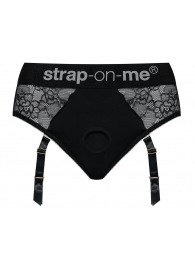 Черные трусики для насадок Diva Lingerie Harness - size M - Strap-on-me - купить с доставкой в Омске