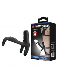 Черная вибронасадка на пенис Vibrating Penis Sling - Baile - в Омске купить с доставкой