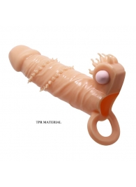 Телесная удлиняющая вибронасадка Penis Sleeve Connor - 17 см. - Baile - в Омске купить с доставкой