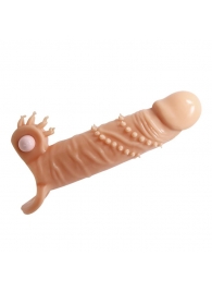 Телесная удлиняющая вибронасадка Penis Sleeve Connor - 17 см. - Baile - в Омске купить с доставкой