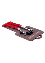 Металлические зажимы на соски с красными замшевыми кисточками - Crazy Handmade - купить с доставкой в Омске