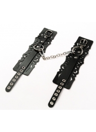 Узорчатые кожаные оковы с регулируемыми ремешками - Crazy Handmade - купить с доставкой в Омске