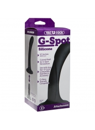 Черная изогнутая насадка Vac-U-Lock G-Spot - 16,5 см. - Doc Johnson - купить с доставкой в Омске