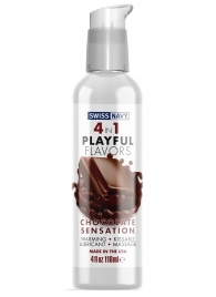 Массажный гель 4-в-1 Chocolate Sensation с ароматом шоколада - 118 мл. - Swiss navy - купить с доставкой в Омске