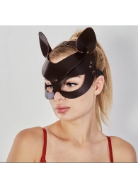 Коричневая кожаная маска  Кошечка - Sitabella - купить с доставкой в Омске