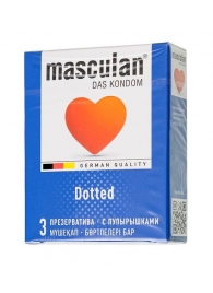Презервативы с пупырышками Masculan Dotted - 3 шт. - Masculan - купить с доставкой в Омске