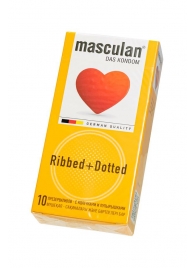 Презервативы с колечками и пупырышками Masculan Ribbed+Dotted - 10 шт. - Masculan - купить с доставкой в Омске
