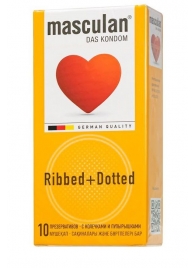 Презервативы с колечками и пупырышками Masculan Ribbed+Dotted - 10 шт. - Masculan - купить с доставкой в Омске