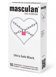 Ультрапрочные презервативы Masculan Ultra Safe Black - 10 шт. - Masculan - купить с доставкой в Омске