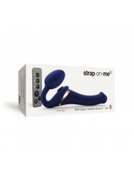 Синий безремневой страпон Multi Orgasm Size S с клиторальной стимуляцией - Strap-on-me - купить с доставкой в Омске