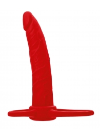 Красная насадка на пенис для двойного проникновения Black Red - 16,5 см. - ToyFa - купить с доставкой в Омске