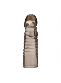 Дымчатая насадка-удлинитель Ribbed Realistic Penis Enhancing Sleeve Extension - 15,2 см. - BlueLine - в Омске купить с доставкой