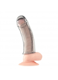 Текстурированная насадка на пенис Clear Textured Penis Enhancing Sleeve Extension - 16,5 см. - BlueLine - в Омске купить с доставкой