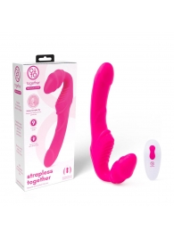 Розовый безремневой страпон на радиоуправлении Strapless Together - 22 см. - Together Toy - купить с доставкой в Омске
